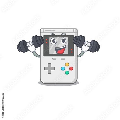 Very happy handheld game Scroll character with money on hands