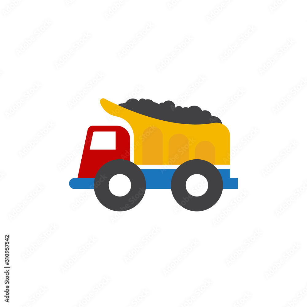 Mining truck icon design template vector isolated