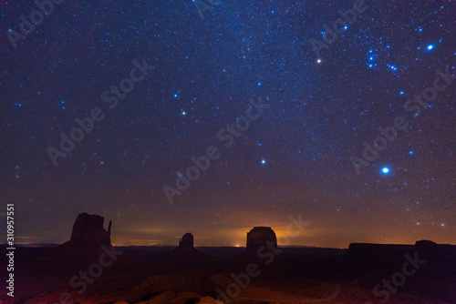 Monument valley at winter night