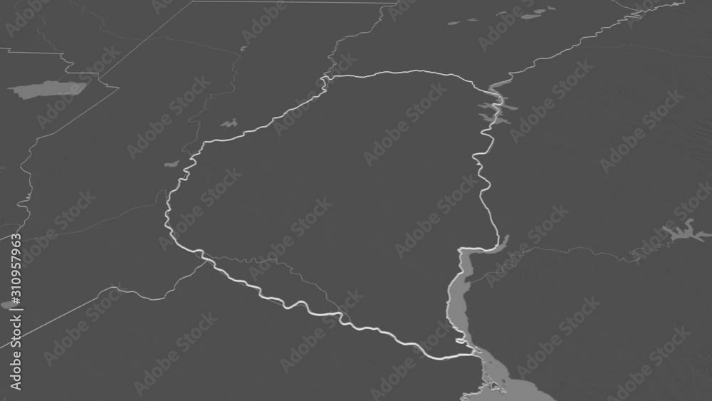 Entre Ríos, province with its capital, zoomed and extruded on the bilevel map of Argentina in the conformal Stereographic projection. Animation 3D Entre Ríos, province with its capital, zoomed and extruded on the bilevel map of Argentina in the conformal Stereographic projection. Animation 3D