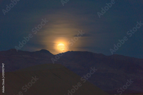 Moonrise over death valley national park  California