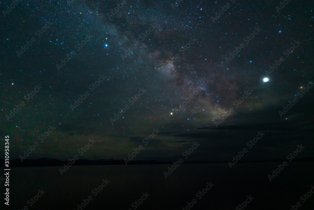 Milky way over Yellowstone national park