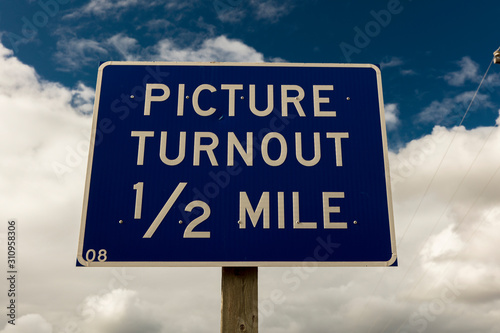 Picture Turnout 1/2 mile - Road Sign