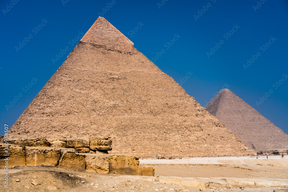 View of the Great Pyramids of Giza, Cairo, Egypt View of the Great Pyramids of Giza, Cairo, Egypt