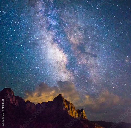 Milky way over Zion national park, Utah