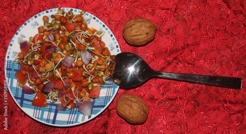 sprouts made of gram and other vegetables