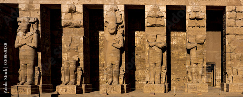 Medinet Habu TempleTheban Hills West Bank of the River Nile opposite the modern city of Luxor, Egypt