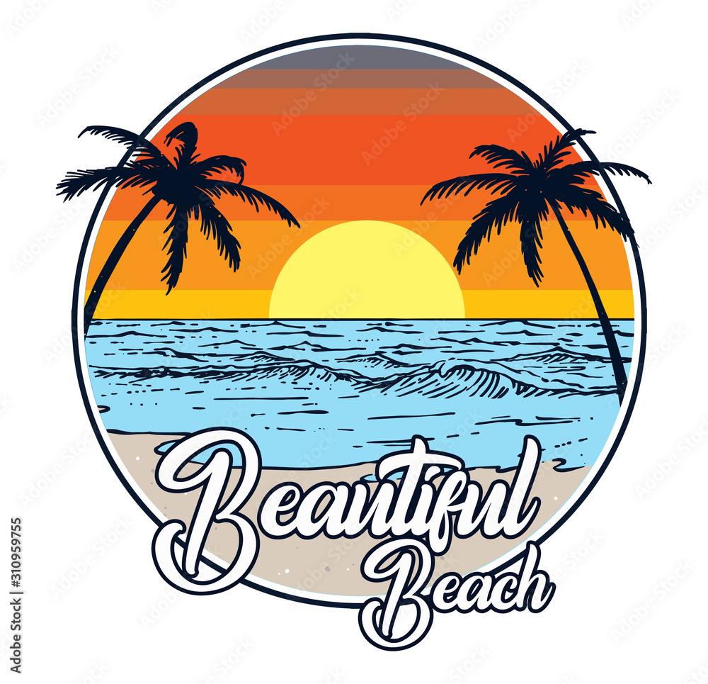 beach illustration design