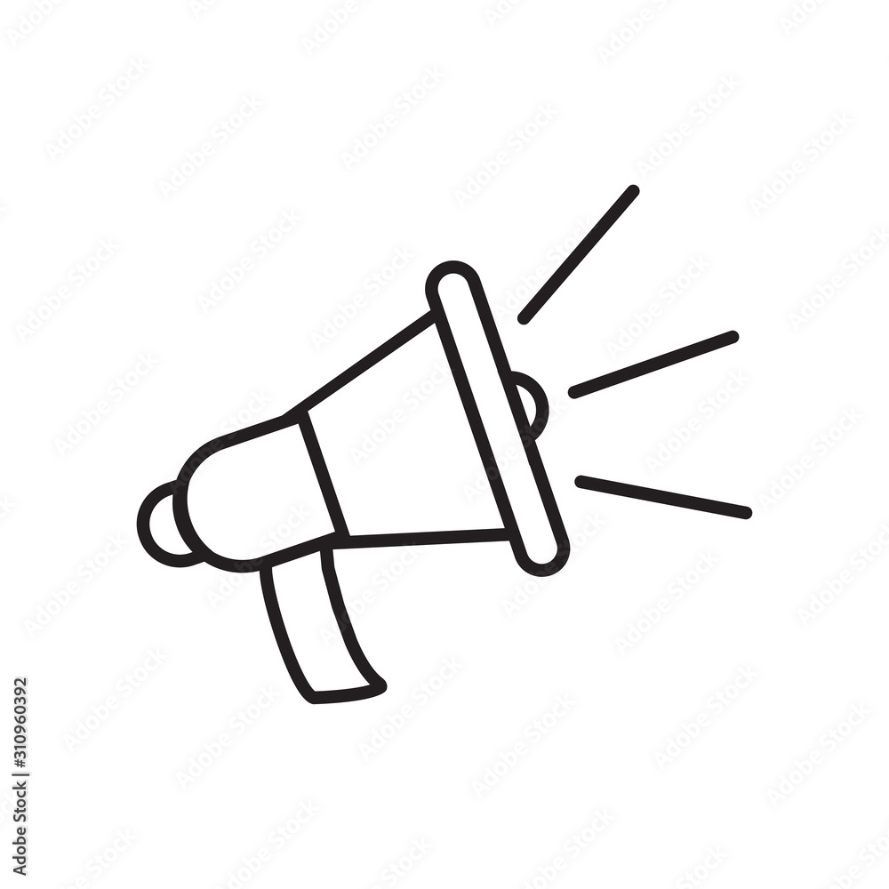 Megaphone icon vector in line design Megaphone icon vector in line design
