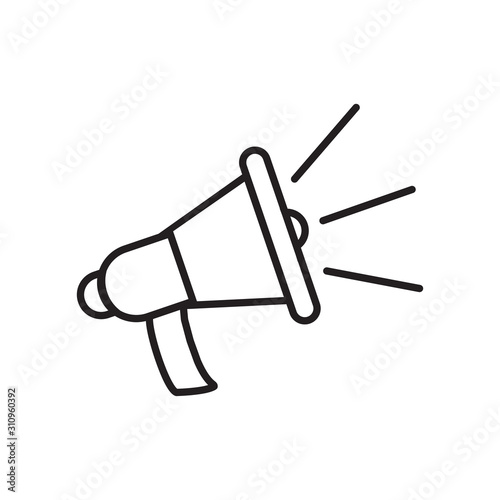 Megaphone icon vector in line design