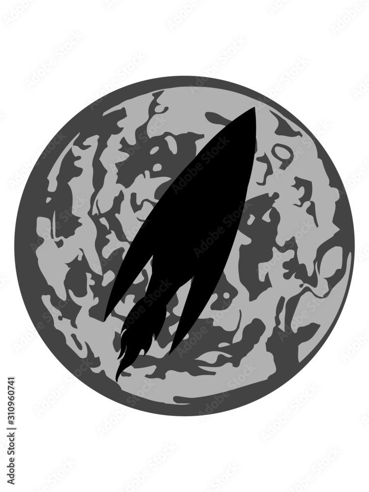 Rakete vorm Mond 