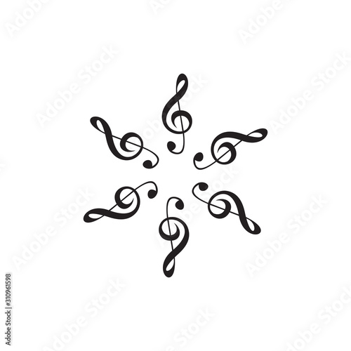 Wallpaper Mural Music note symphony icon logo design vector template Torontodigital.ca