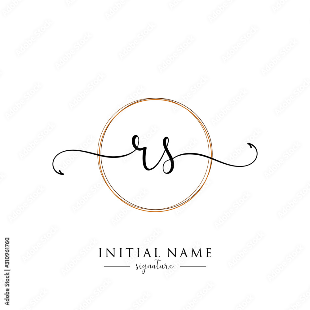 Initial Letter RS Signature Handwriting and Elegant Logo Design Vector ...