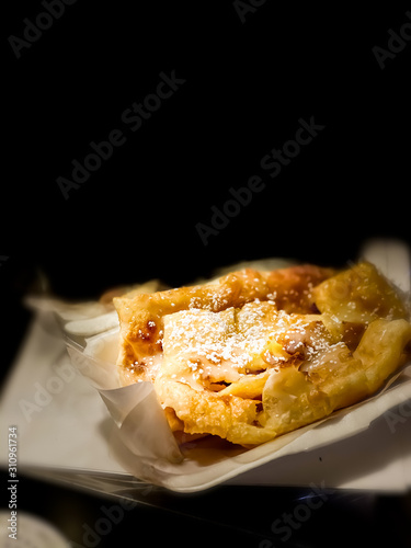 Close up Roti Indian food style in dark scene food backgrounds