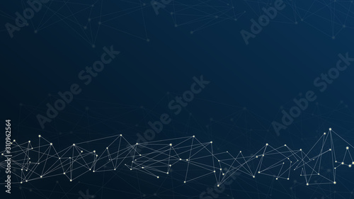 Dark blue black dots line abstract background about big data, artificial aintelligence, space, data lake, computer, science, DNA, and technology., 