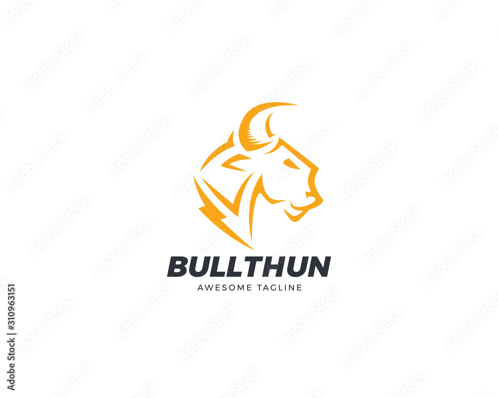 Fototapeta premium Bull head logo design vector