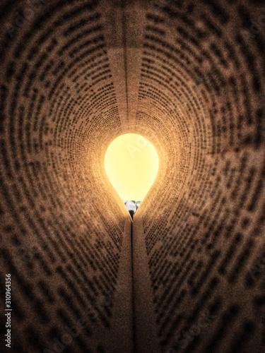 Light in the center of words.