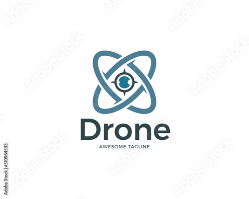 Flying drone logo design