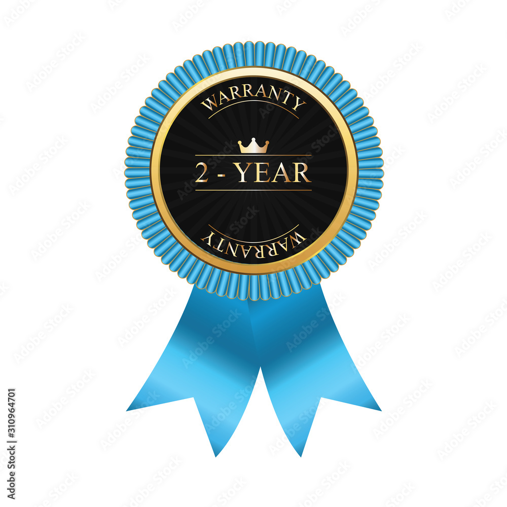 Shining gold vector guarantee sign with 2 year warranty 01 Shining gold vector guarantee sign with 2 year warranty 01