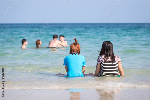 young couple on the beach