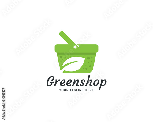 Green shop logo design