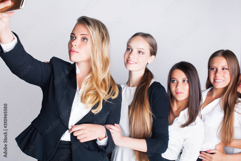 lot of businesswomen happy smiling celebrating success of team victory on work, dress code black and white official, lifestyle real working people concept lot of businesswomen happy smiling celebrating success of team victory on work, dress code black and white official, lifestyle real working people concept
