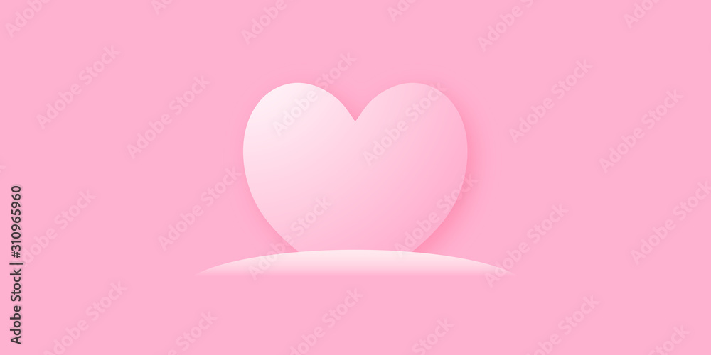 Simple pink love and heart shape for valentine, birthday, and anniversary. Suit for couple, business, and corporate.