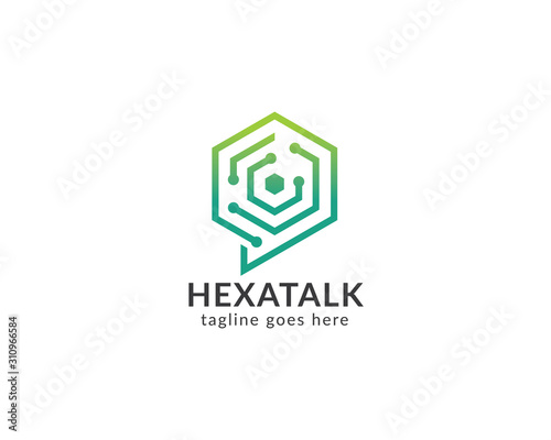 Hexagonal talk logo