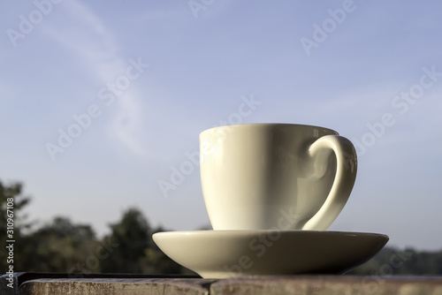 Coffee mugs with blue skies © googaigugu