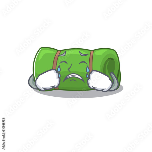 Sad Crying camping mat Scroll cartoon character design