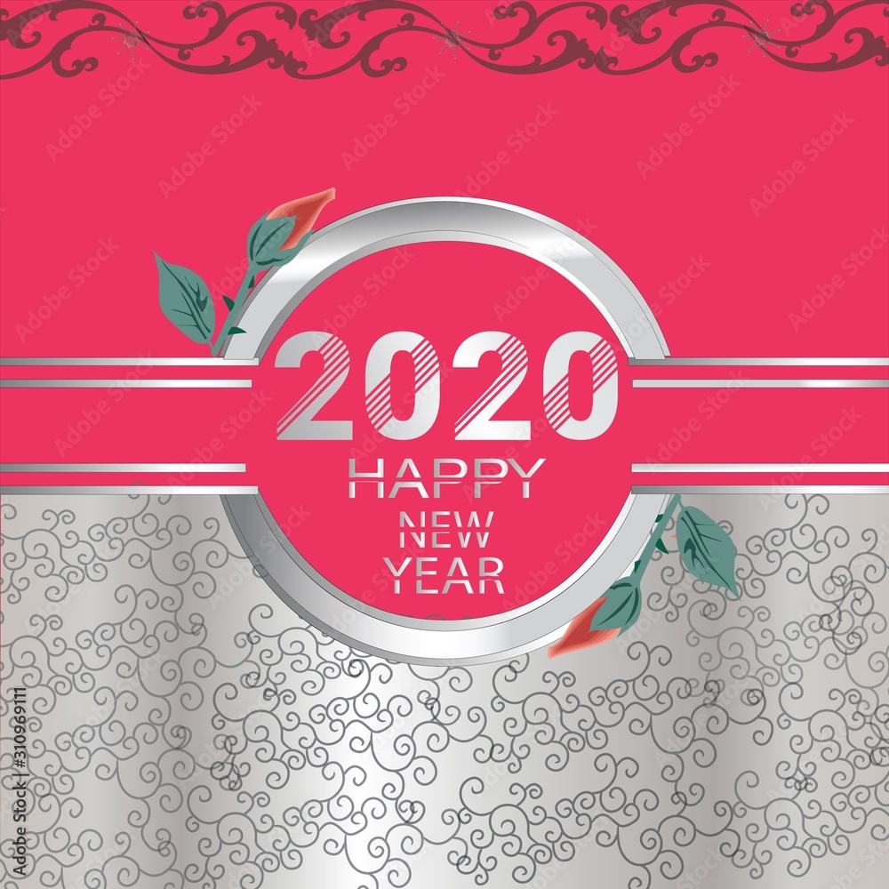 Naklejka premium Happy New Year. Holiday Vector Illustration with new background or design.