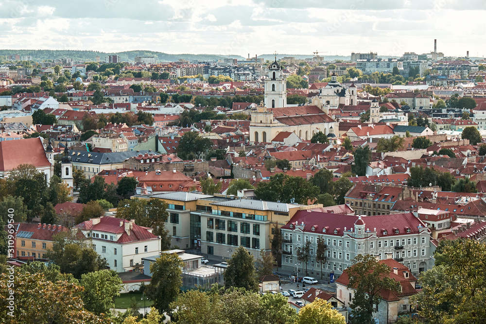 The Aerial View of Vilnius City, Lithuania
