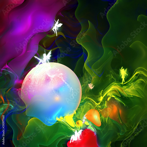 The colors in the series, Fancy paint. Background consists of fractal color texture and is suitable for use in projects on imagination, creativity design, 3d fractal render,   abstract, art, artwork, 