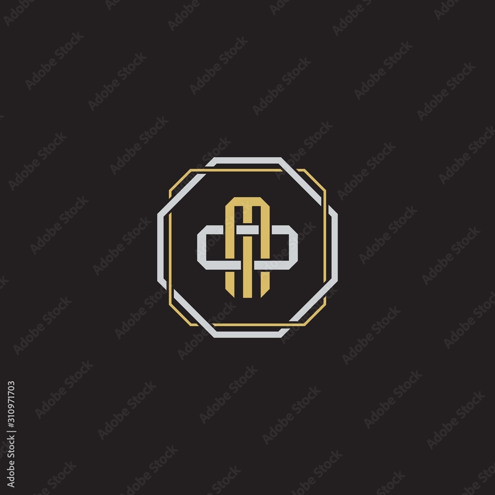 MO Initial letter overlapping interlock logo monogram line art style MO Initial letter overlapping interlock logo monogram line art style