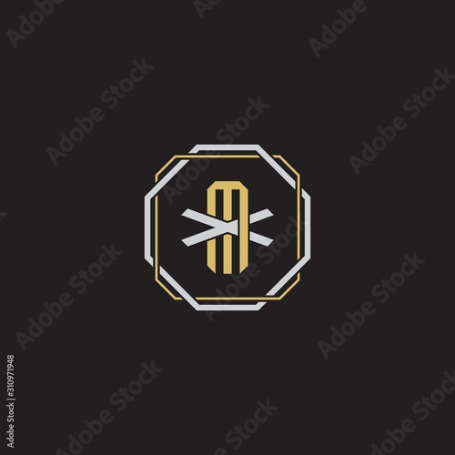 MX Initial letter overlapping interlock logo monogram line art style