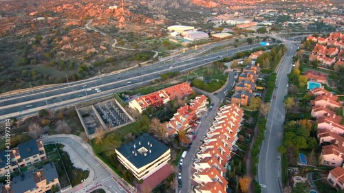 Hyperlapse from A6 highway at Torrelodones near Madrid - Spain photo