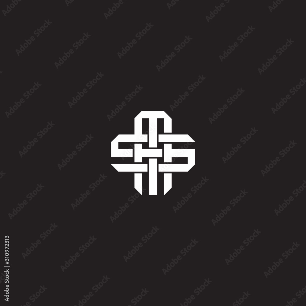 MS Initial letter overlapping interlock logo monogram line art style MS Initial letter overlapping interlock logo monogram line art style
