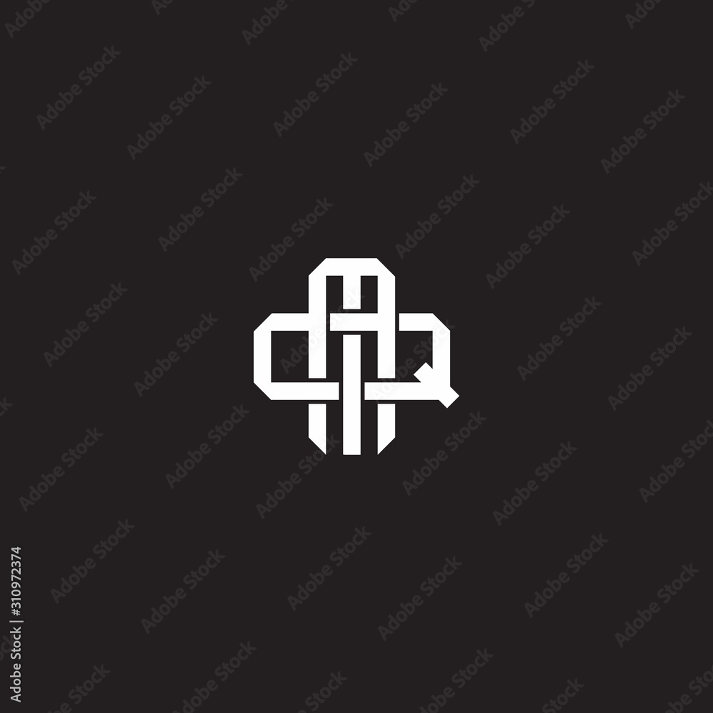 MQ Initial letter overlapping interlock logo monogram line art style MQ Initial letter overlapping interlock logo monogram line art style