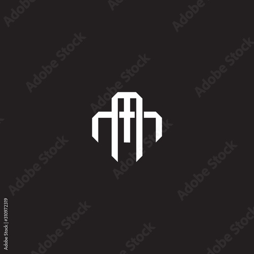 MM Initial letter overlapping interlock logo monogram line art style