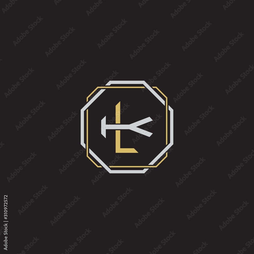 LK Initial letter overlapping interlock logo monogram line art style LK Initial letter overlapping interlock logo monogram line art style