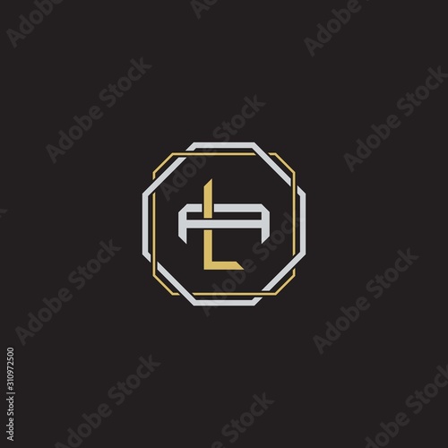 LA Initial letter overlapping interlock logo monogram line art style