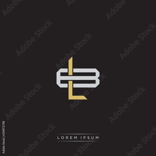 LB Initial letter overlapping interlock logo monogram line art style