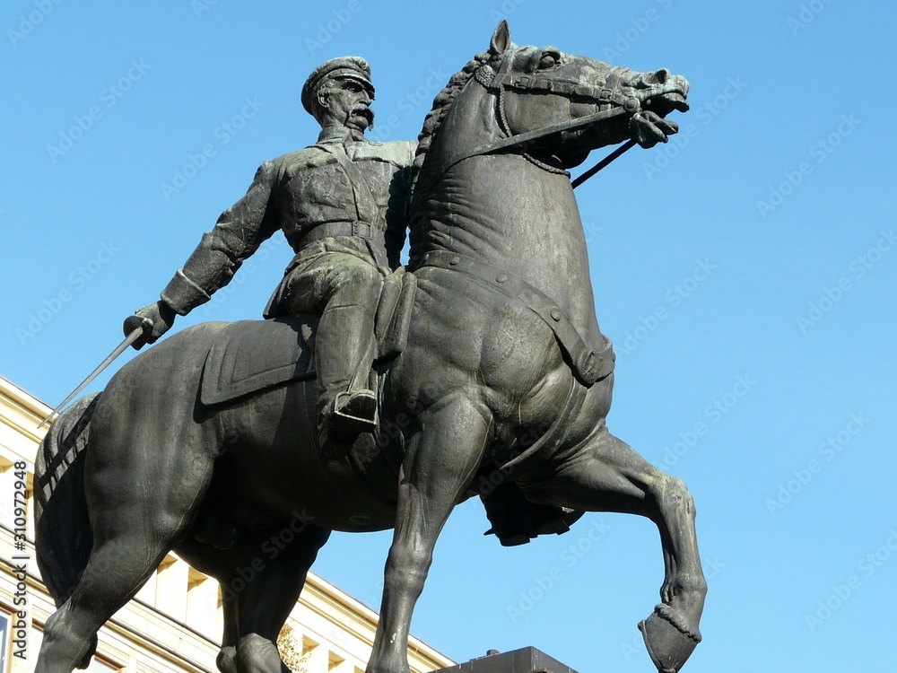 Naklejka premium KATOWICE . POLSKA-POMNIK JÓZEFA PIŁSUDSKIEGO