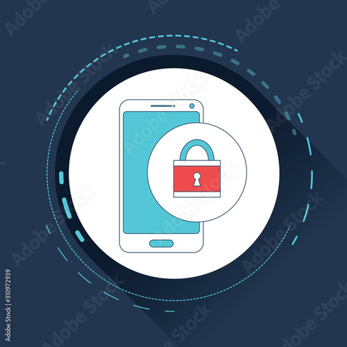 Smartphone with unlocked password bubble notification, phone screen with open lock 