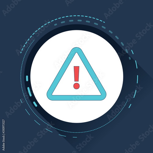 Attention warning attacker alert sign with exclamation mark. beware alertness of internet danger symbol.