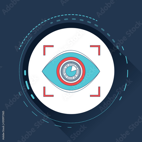 System watcher eye vector flat icon.
