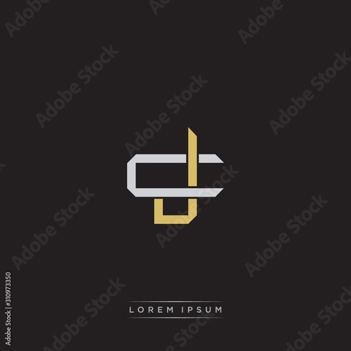 JC Initial letter overlapping interlock logo monogram line art style