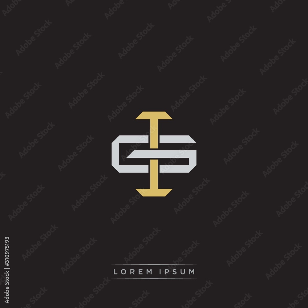 Fototapeta premium IG Initial letter overlapping interlock logo monogram line art style