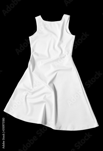 Mock-up of a white dress on a black cutted background.