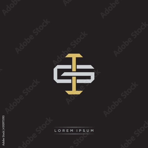 IG Initial letter overlapping interlock logo monogram line art style